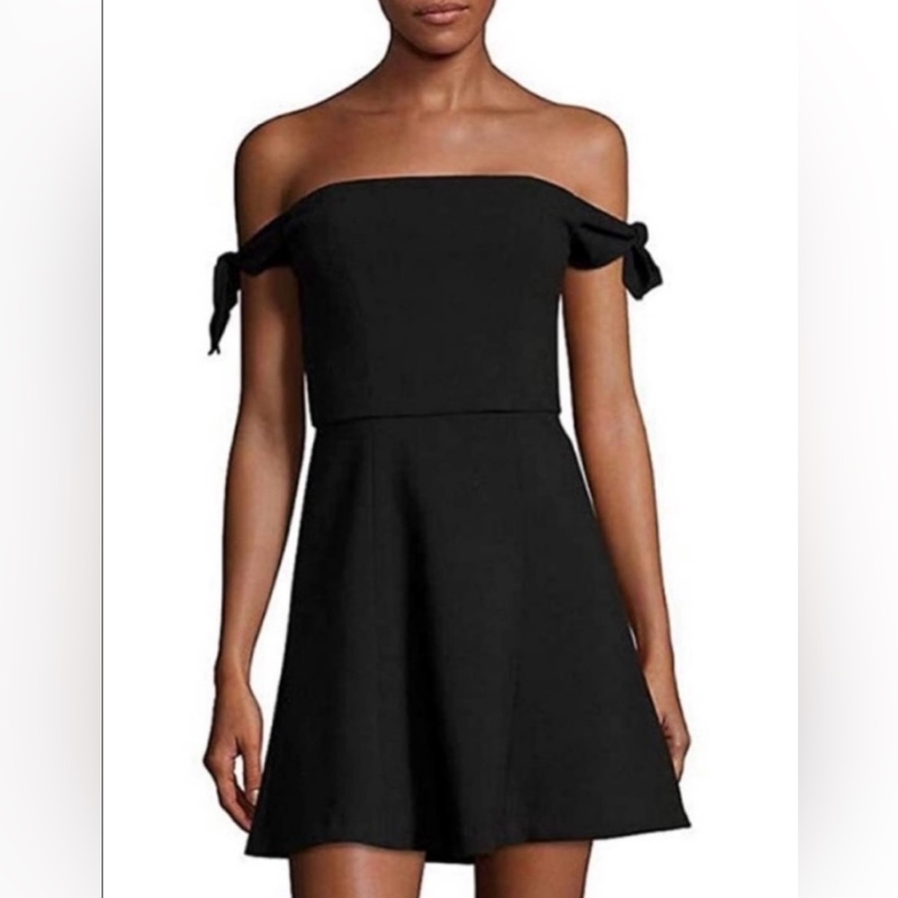 French Connection Crepe Ties Side Off The Shoulder Mini Dress Fit Flare Medium/8